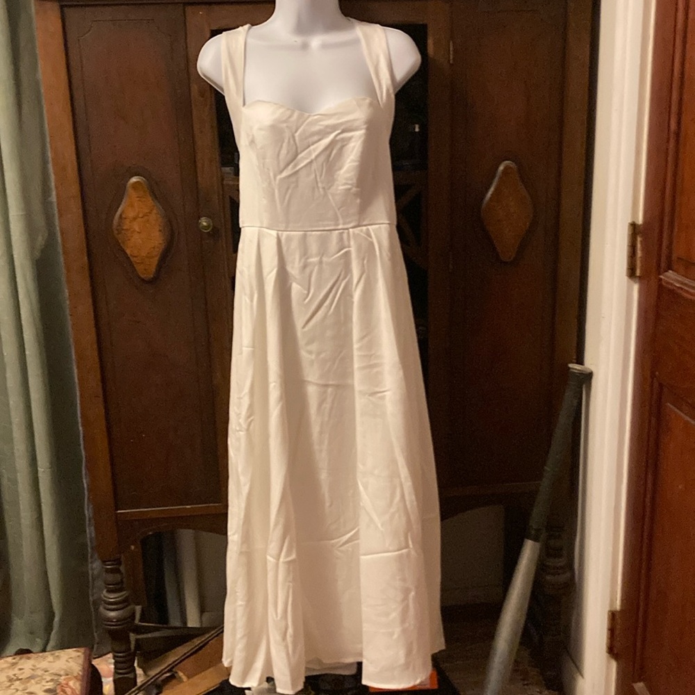 White SHEIN swing dress, ss lg